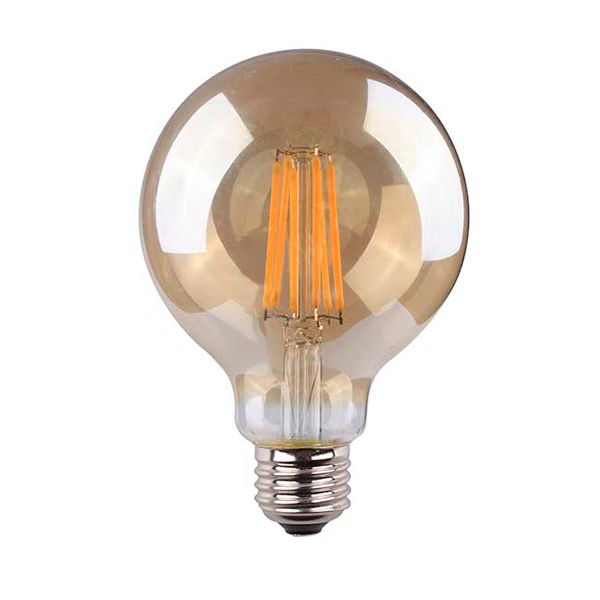 LED Glühbirne Globe Bernstein 95mm 8W