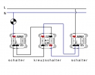 Kreuzschalter aus Porzellan Schleife braun